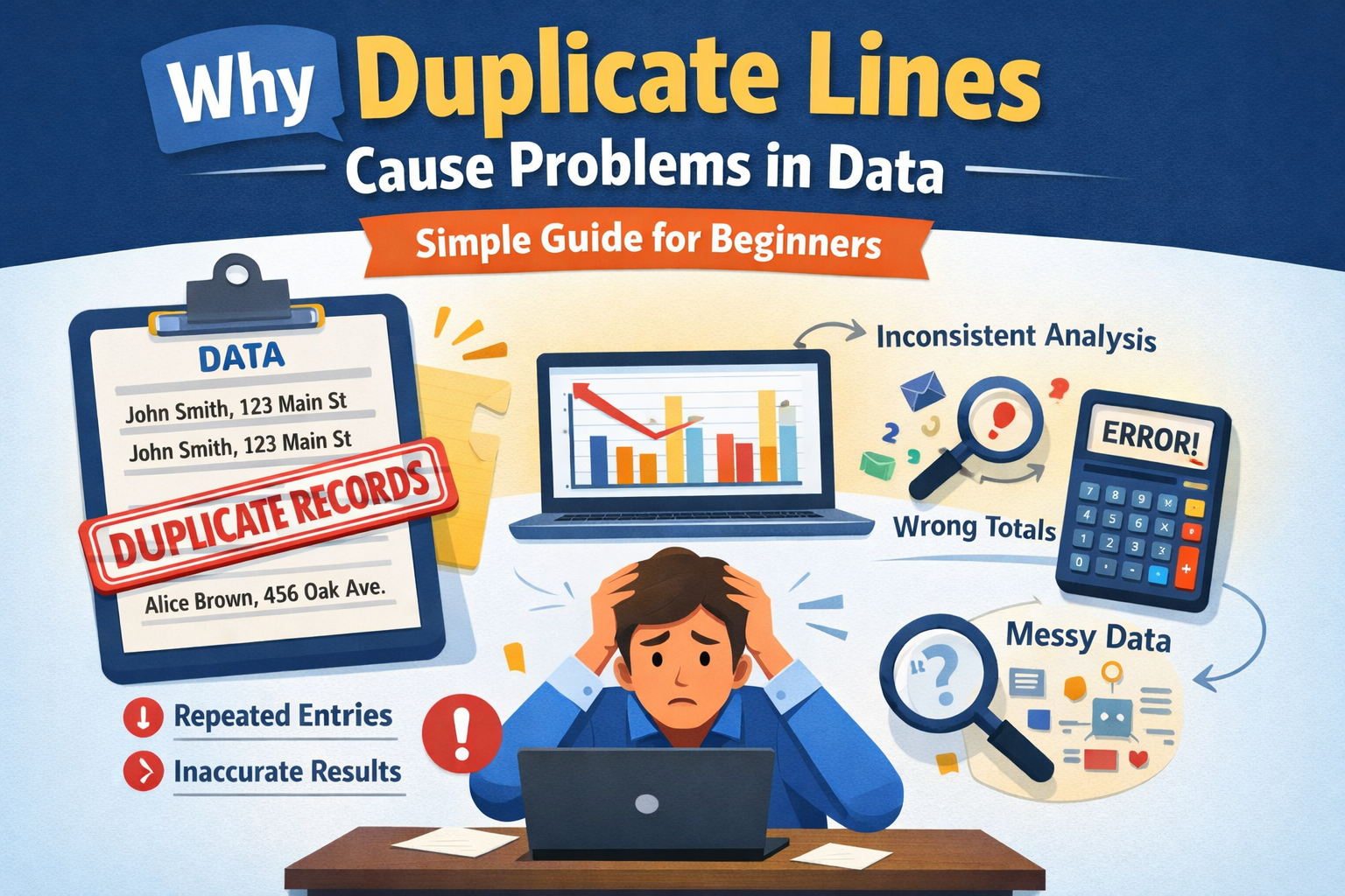 Problem Duplication Why Duplicate Lines Cause Problems in Data (Simple Guide for Beginners)