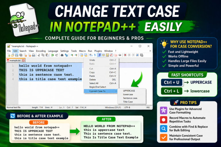 Change Text Case in Notepad++ Easily (Guide With Real Use Cases)